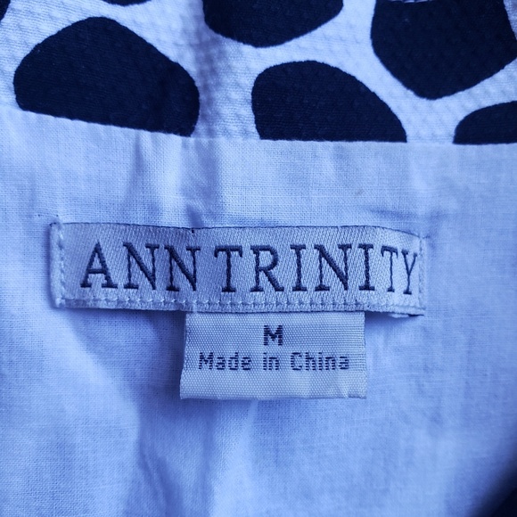 ANN TRINITY 3/4 sleeve sz M jacket  polka dots - Picture 6 of 7